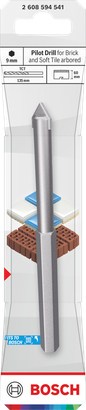 Foret pilote Bosch pour brique et carrelage tendre 9,5x60mm.