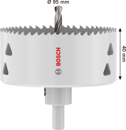 Scie cloche multi-matériaux Bosch 95x40 mm avec mandrin.