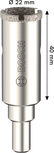Scie cloche pour carrelage Bosch diamètre 22 mm longueur 40 mm.
