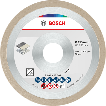 Disque de coupe céramique Bosch 115 mm pour carrelage.
