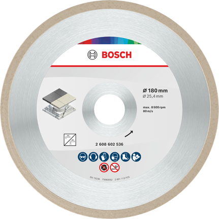 Disque de coupe céramique Bosch 180 mm pour carrelage.