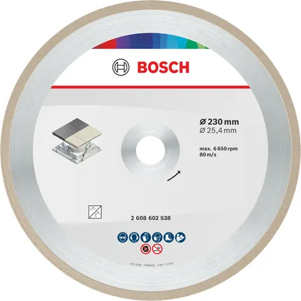 Disque de coupe céramique Bosch 230 mm pour la pose de carrelage.