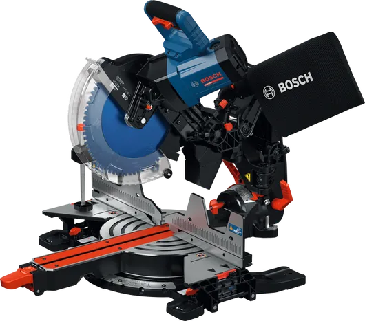 Scie à onglets Bosch EXCM341-305GD avec sac à poussière.