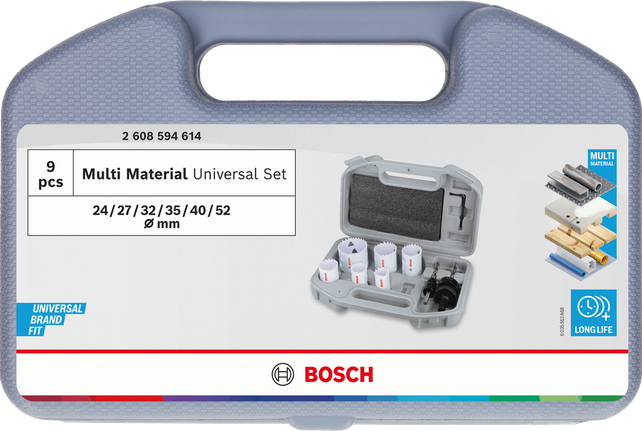 Jeu de scies cloches filetées multi-matériaux Bosch , 9 pièces.