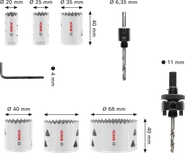 Jeu de scies cloches filetées multi-matériaux Bosch , 20-68 mm.