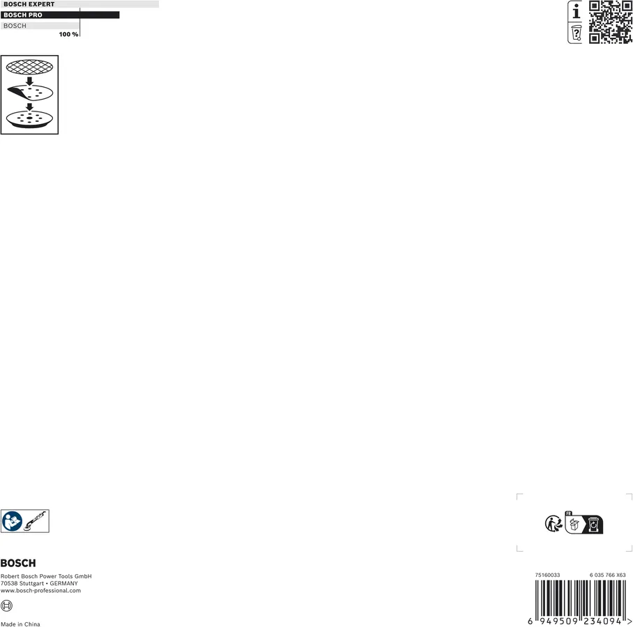 Plaque de support Bosch 215 mm avec perforation à 8 trous.