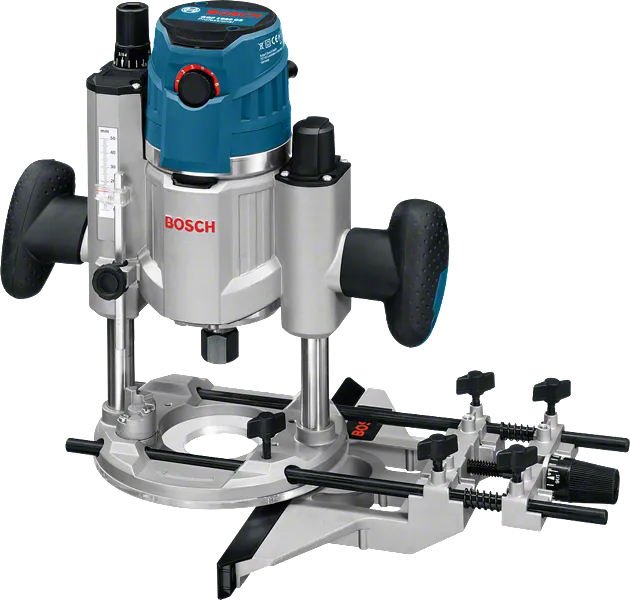 Défonceuse Bosch GOF 1600 CE avec porte-embout réglable.