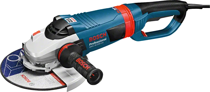 Meuleuse d'angle Bosch GWS 26-230 LVI avec poignée latérale.