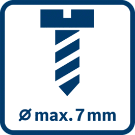 Max. screw diameter 7 mm 
