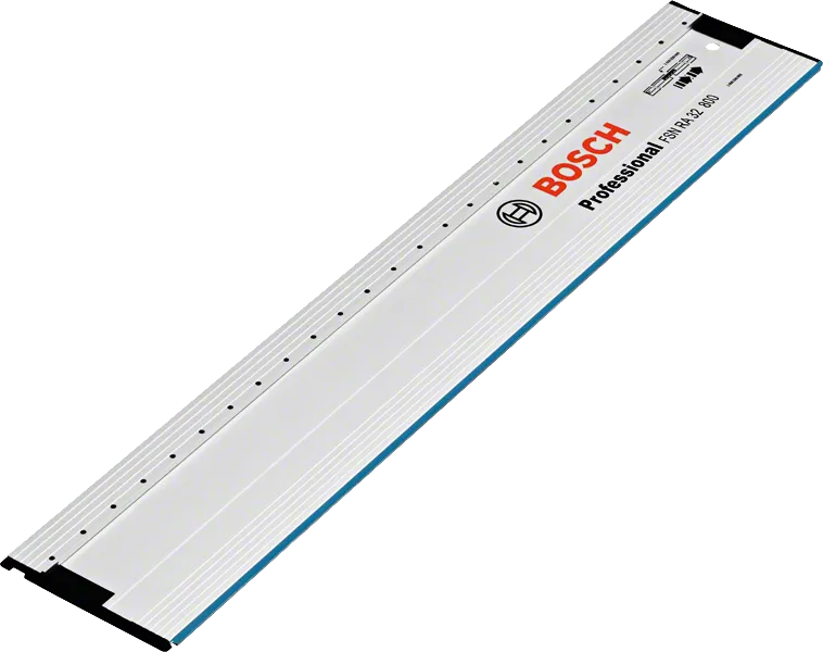 Aluminum guide rail with measurement markings for system accessories.