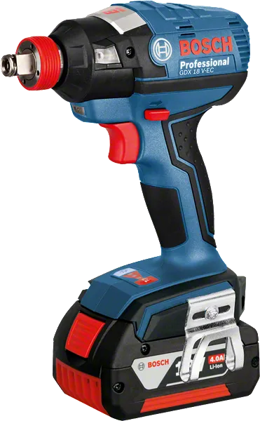 Bosch GDX 18V-EC cordless impact driver, 4.0Ah battery.