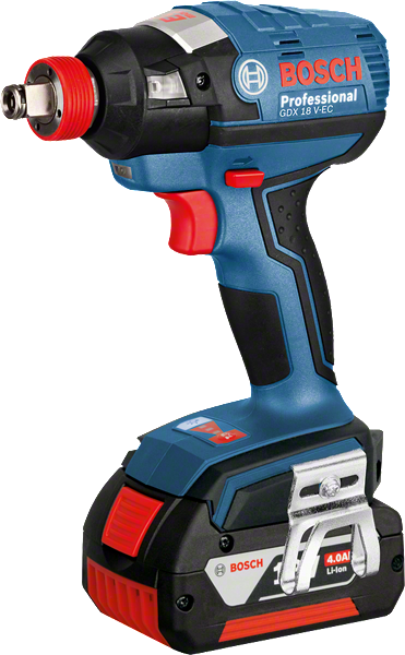 Bosch GDX 18V-EC cordless impact driver, 4.0Ah battery.