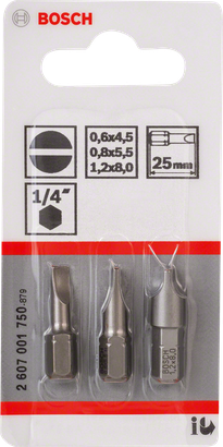 Bosch 3-piece extra hard screwdriver bit set.