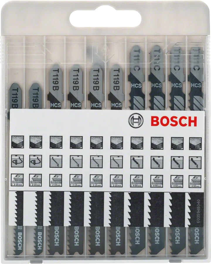 Bosch 10-piece jigsaw blade set Basic for Wood.