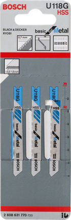 Bosch U 118 G jigsaw blade set.