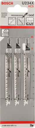 Bosch U 234 X jigsaw blades 3 pcs.