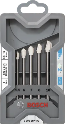 Bosch ceramic drill bit set 5.5–10 mm.