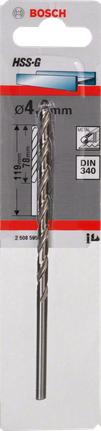 Bosch HSS-G 4mm metal drill bit.