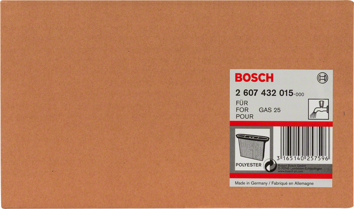 Bosch Filtre plat plissé en polyester (PES) (VF110)