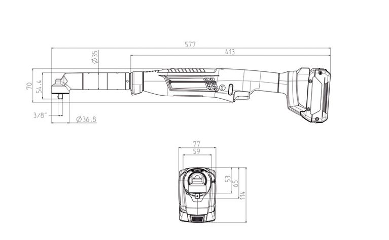 Angle grinder dimensions.