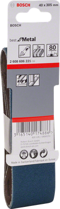 Bosch metal sanding belt 40×305 mm 80 grit.