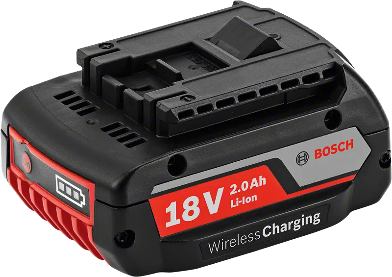 Bosch 18V 2.0Ah wireless charging battery.