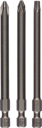 Bosch 3-piece extra hard screwdriver bit set 89mm.