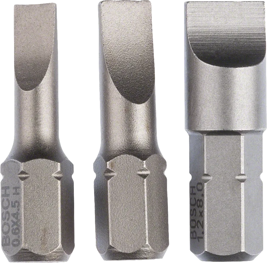 Bosch chisel screwdriver bits set for slotted screws.