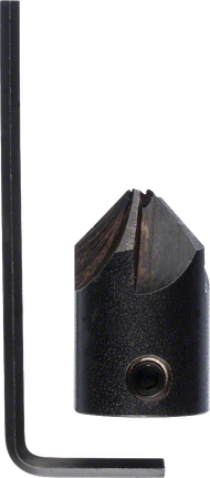 Bosch arbor-mounted countersink for brad point drill bits.