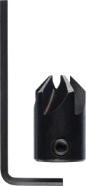 Bosch arbor-mounted countersink with hex key for brad point bits.