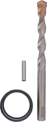 Bosch drill bit set with depth stop and guide pin.