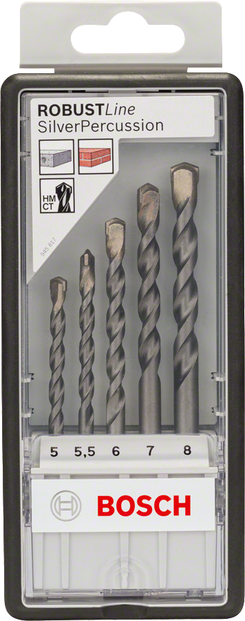 Bosch 5-piece Robust Line CYL-3 concrete drill bit set.