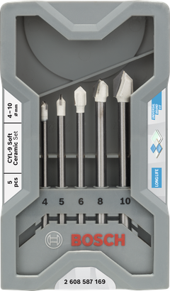 Bosch ceramic drill bit set 4–10 mm.