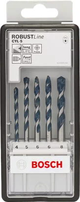 Bosch 5-piece CYL-5 concrete drill bit set 4–8 mm.