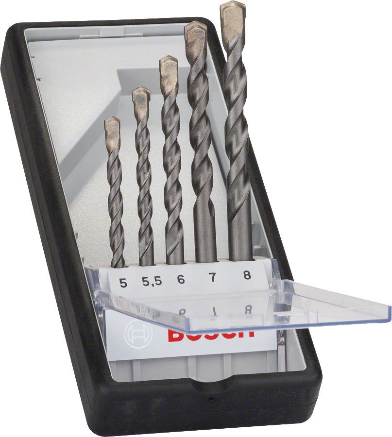 Bosch 5-piece Robust Line CYL-3 concrete drill bit set.