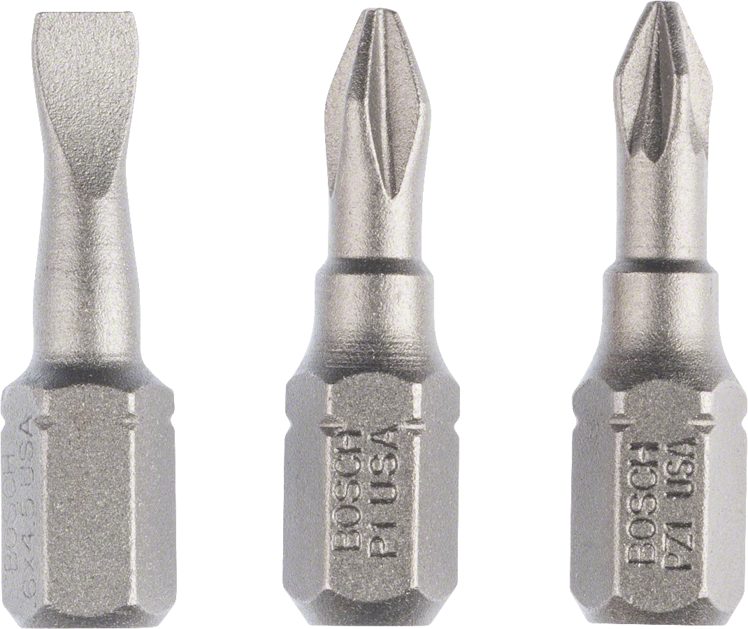Bosch 3-piece screwdriver bit set extra hard.