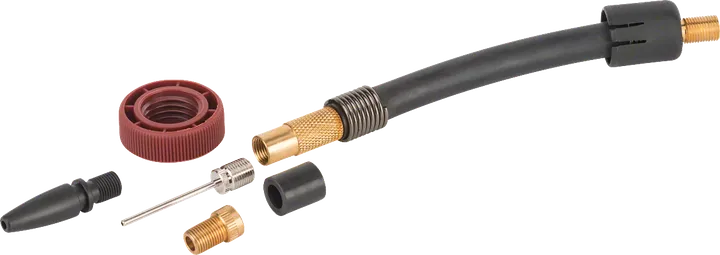 Bosch charger set for pneumatic pumps, assorted adapters.