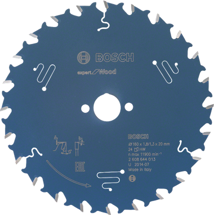 Bosch Expert for Wood circular saw blade 160mm 24 teeth.