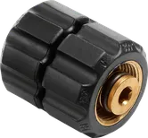 Black plastic hose connector.