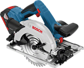 Bosch GKS 18 V-LI cordless circular saw for wood cutting.