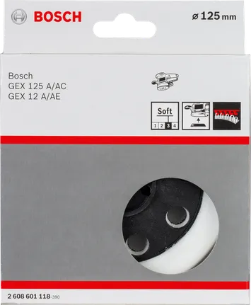 Bosch 125mm soft sanding pad for GEX 125 A/AC sanders.