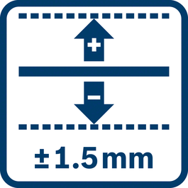 Measurement accuracy ± 1.5 mm plus use-dependent deviation