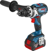 Bosch GSR 18V-85 C cordless drill with side handle.
