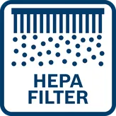 Bosch GDE 18V-12 dust extractor with HEPA filter.