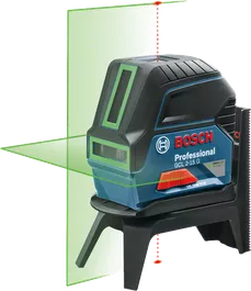 Bosch GCL 2-15 G laser leveling tool with green beams.