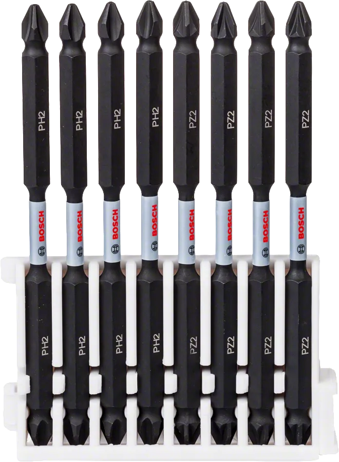 Bosch Impact Control Screwdriver Bit pack 8-piece PH2 PZ2 110mm.