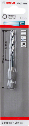 Bosch HSS hex-shank twist drill bit 4.2mm.