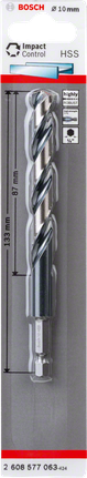 Bosch HSS hex-shank twist drill bit 10.0 mm.