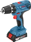 Bosch GSR 18V-21 cordless drill with 2.0Ah battery.
