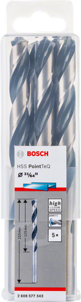 Bosch HSS Twist Drill Bit PointTeQ 31/64 inch pack.
